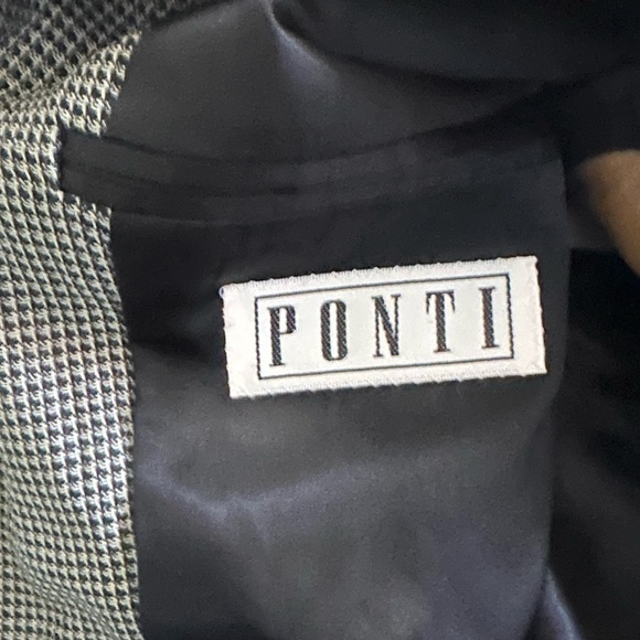 Grey, black and white blazer with buttons and shoulder pads ponti - Picture 3 of 5